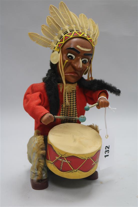 Toy cars, globe and mechanical North American toy drummer